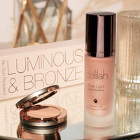 Luminous Bronze Collection | Lunar Pure Light Liquid Illuminator & Mini Sunset Bronzer Light/Medium